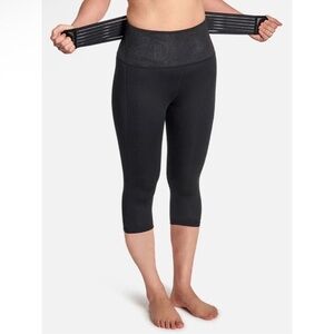 Tommie Copper Adjustable Back Support Capri 19” Leggings Black New